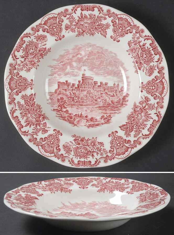Royal Homes of Britain Pink Rim Soup Bowl by Wedgwood-1