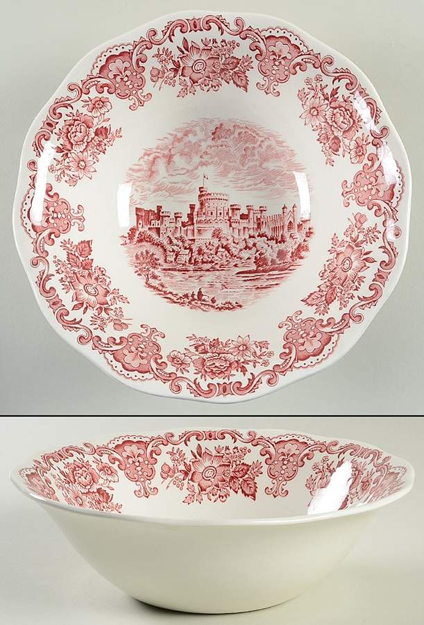 Royal Homes of Britain Pink 8" Round Vegetable Bowl by Wedgwood-1