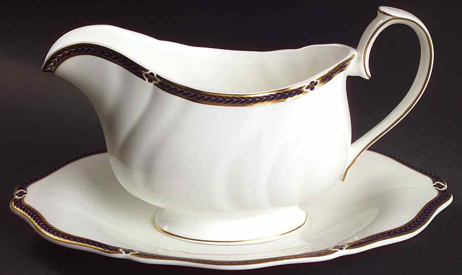 Royal Lapis Gravy Boat & Underplate by Wedgwood-1