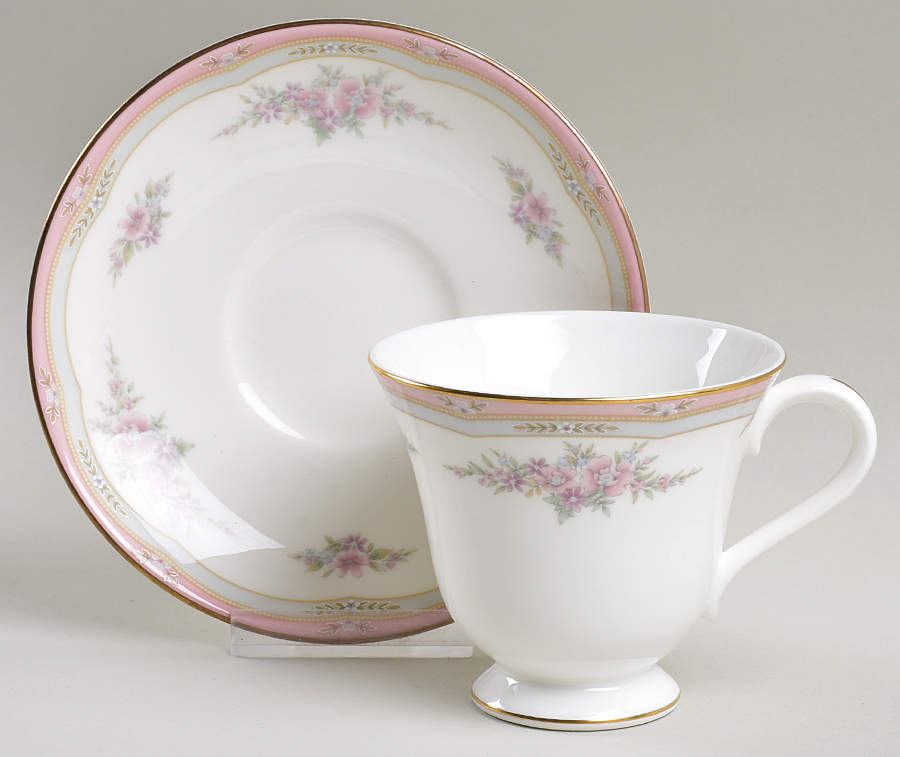 Rosalie Footed Cup & Saucer Set by Wedgwood-1