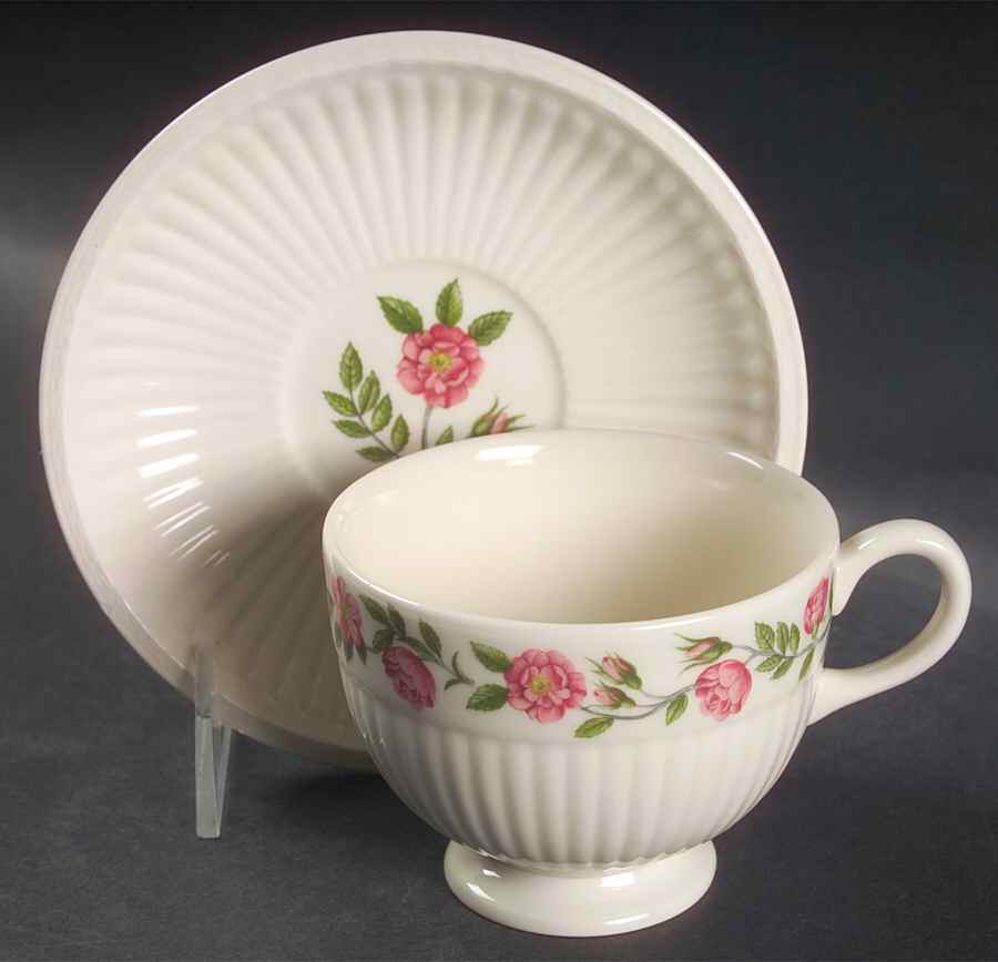Rosalind Footed Cup & Saucer Set by Wedgwood-1