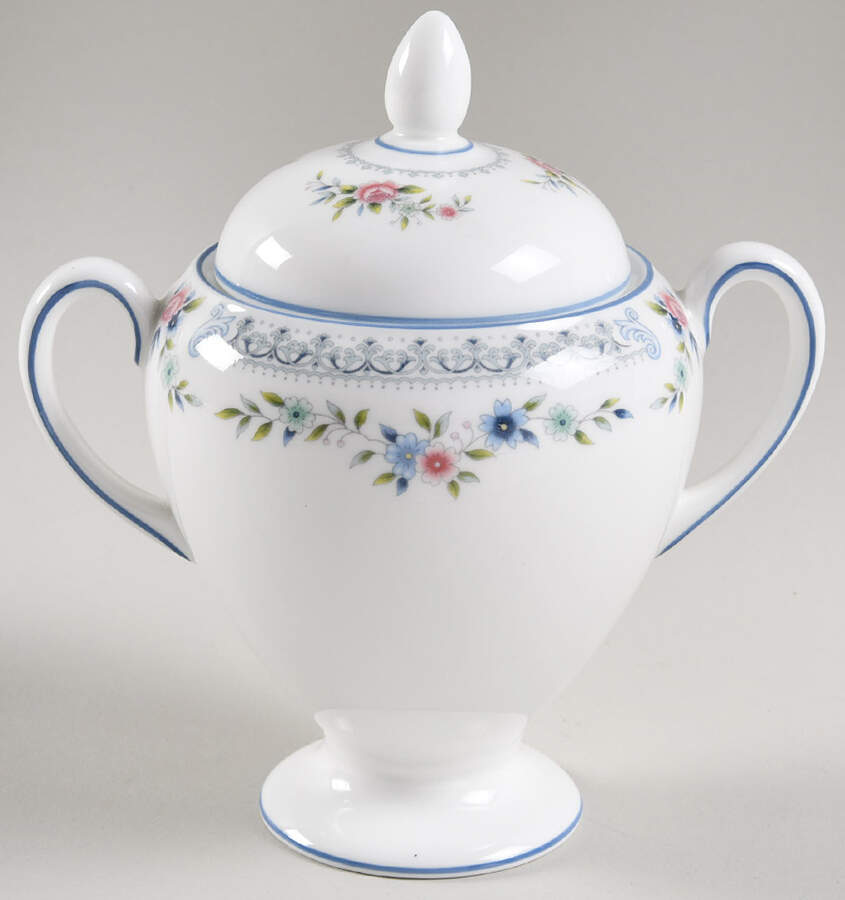Rosedale Globe Shape Sugar Bowl & Lid by Wedgwood-1