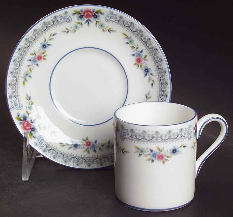 Rosedale Bond Shape Demitasse Cup and Saucer Set by Wedgwood-1