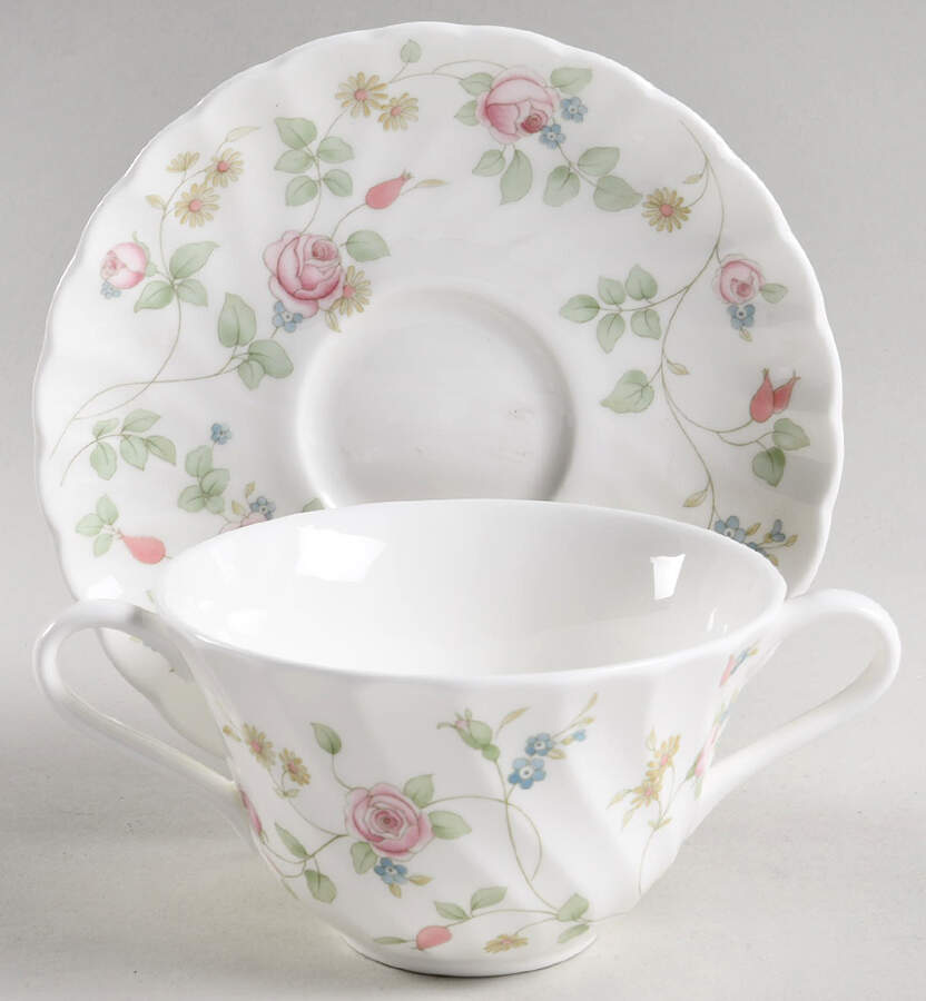 Rosehip Flat Cream Soup Bowl & Saucer Set by Wedgwood-1