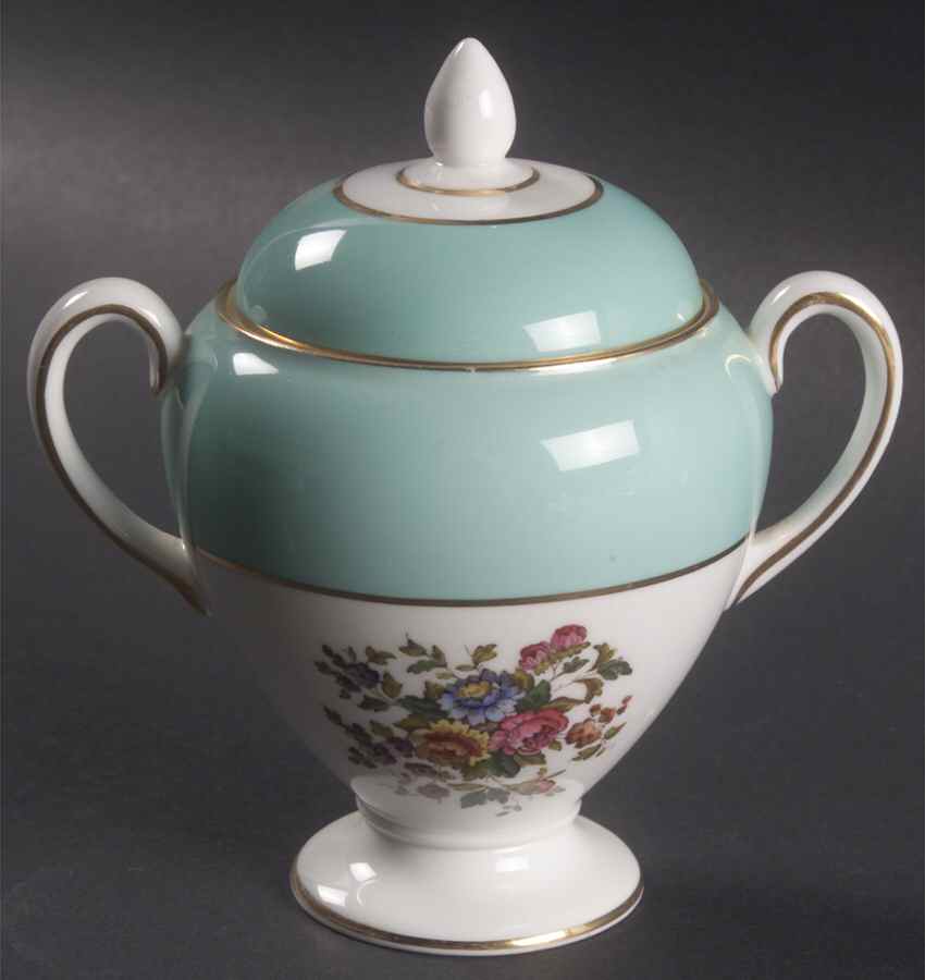 Rosemary Globe Shape Sugar Bowl & Lid by Wedgwood-1