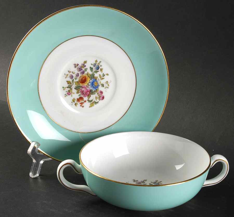 Rosemary Flat Cream Soup Bowl & Saucer Set by Wedgwood-1