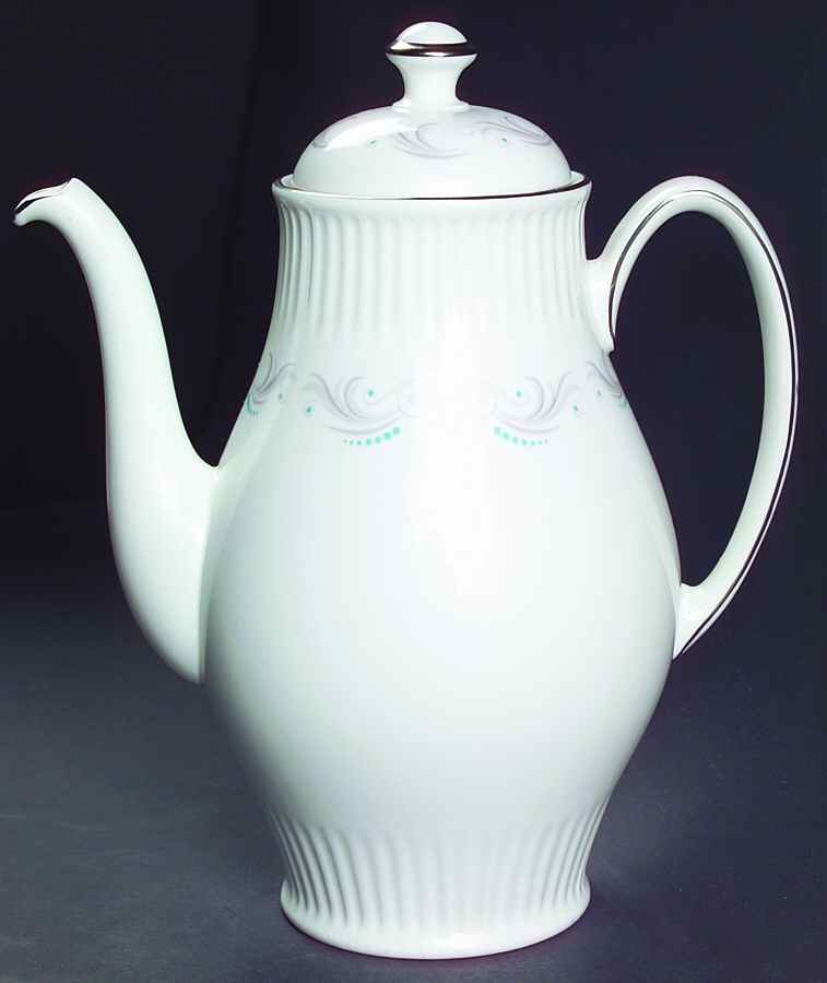 Rouen (Platinum Trim) Coffee Pot & Lid by Wedgwood-1