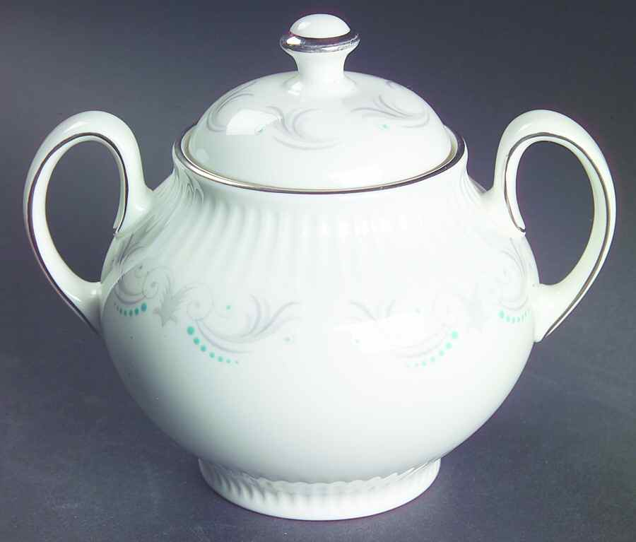 Rouen (Platinum Trim) Sugar Bowl & Lid by Wedgwood-1