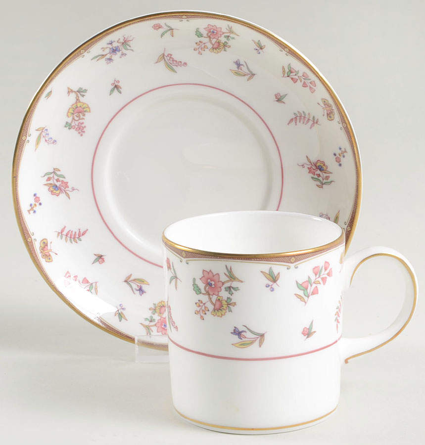 Rouen (Gold Trim) Can Shape Demitasse Cup and Saucer Set by Wedgwood-1