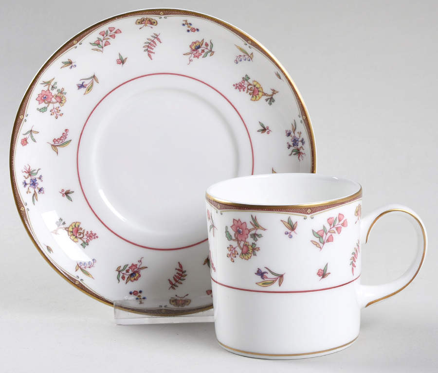 Rouen (Gold Trim) Bond Shape Demitasse Cup and Saucer Set by Wedgwood-1