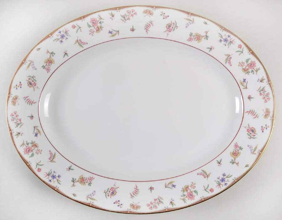Rouen (Gold Trim) 17" Oval Serving Platter by Wedgwood-1