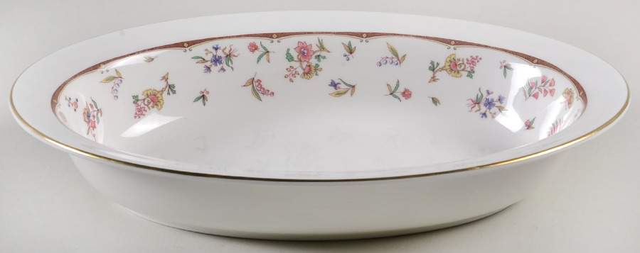 Rouen (Gold Trim) 10" Oval Vegetable Bowl by Wedgwood-1