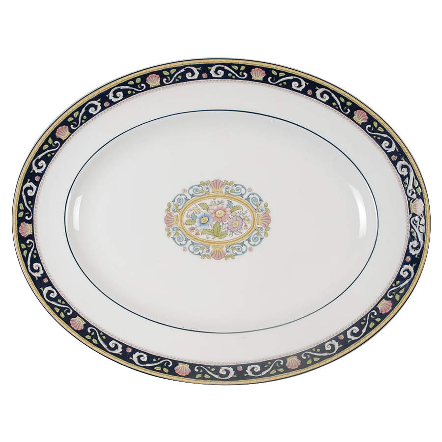 Runnymede Blue 14" Oval Serving Platter by Wedgwood-1