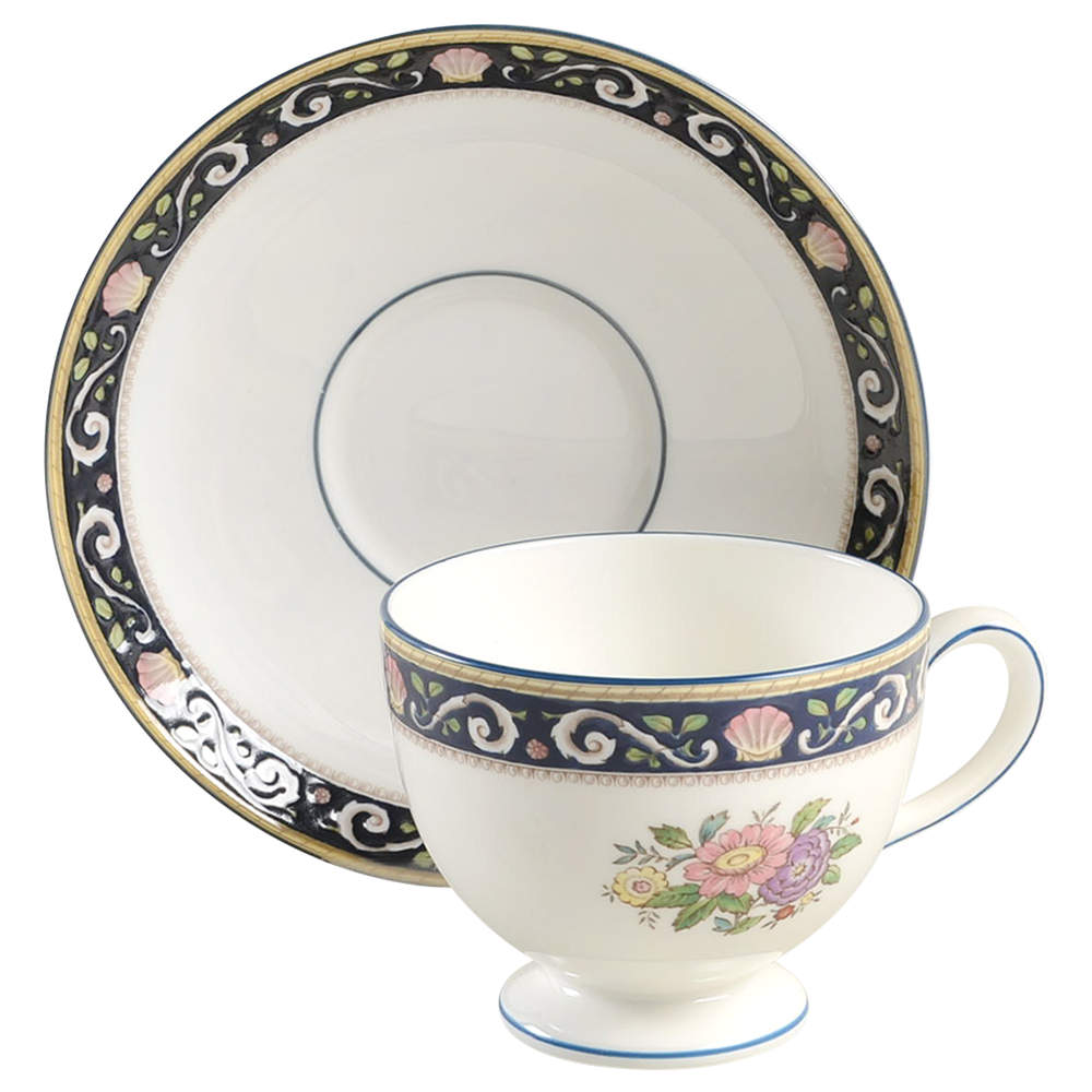 Runnymede Blue Footed Cup & Saucer Set by Wedgwood-1
