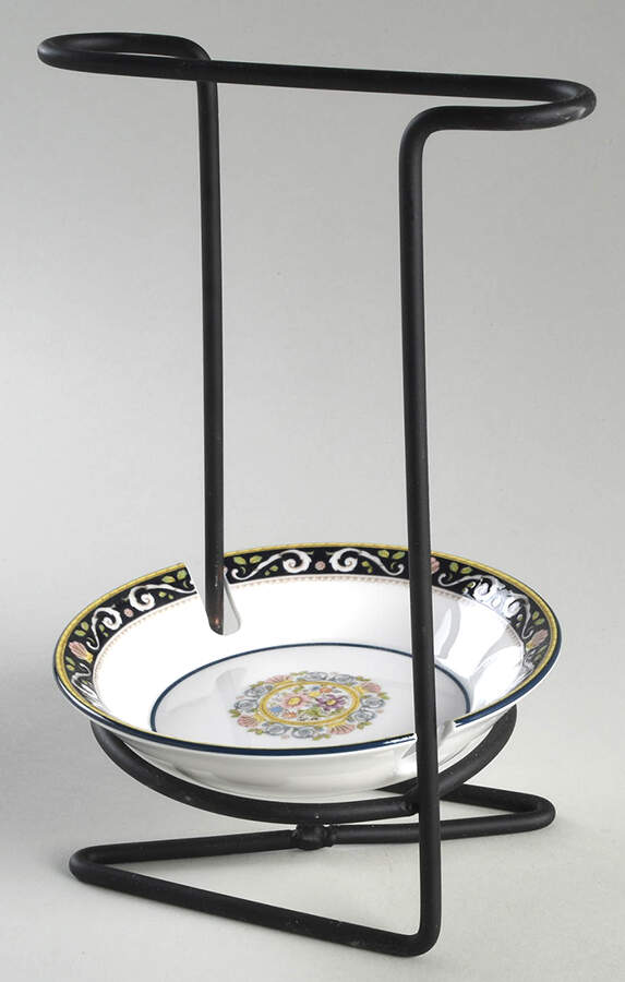Runnymede Blue 8"-8 1/4" Salad Serving Set/Utensil Holder  HC by Wedgwood-1