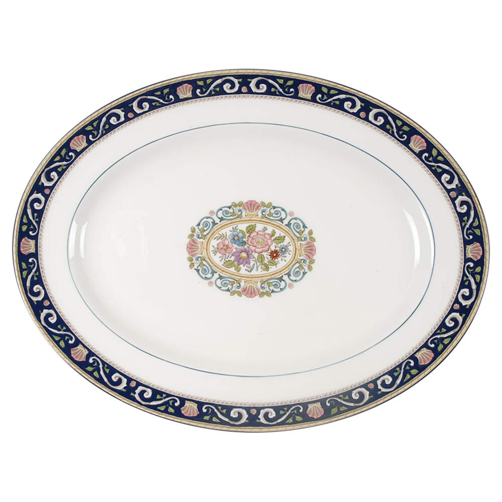 Runnymede Blue 15" Oval Serving Platter by Wedgwood-1