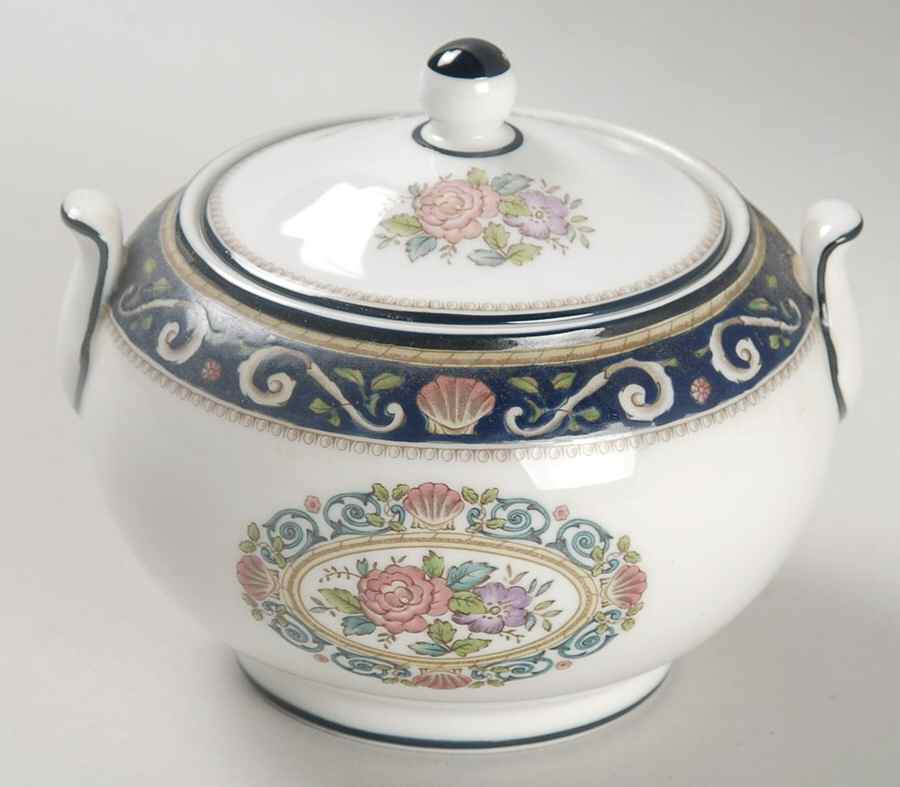 Runnymede Blue 146 Shape Sugar Bowl & Lid by Wedgwood-1