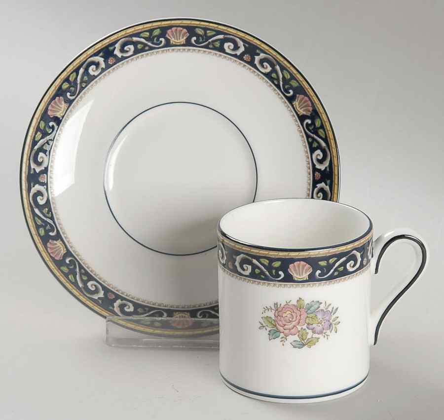 Runnymede Blue Bond Shape Demitasse Cup and Saucer Set by Wedgwood-1