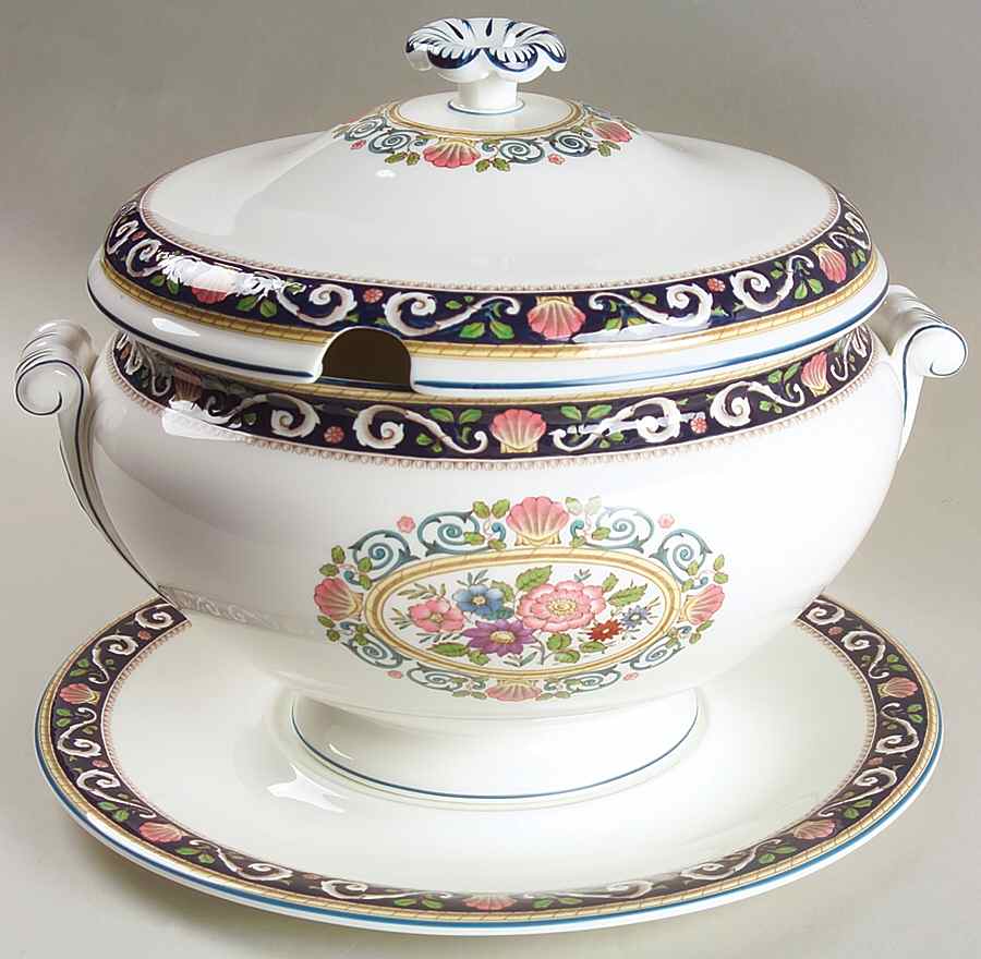 Runnymede Blue Tureen & Lid w/Underplate by Wedgwood-1