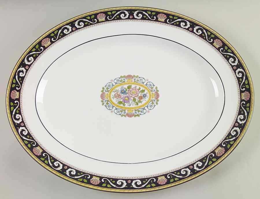 Runnymede Blue 17" Oval Serving Platter by Wedgwood-1