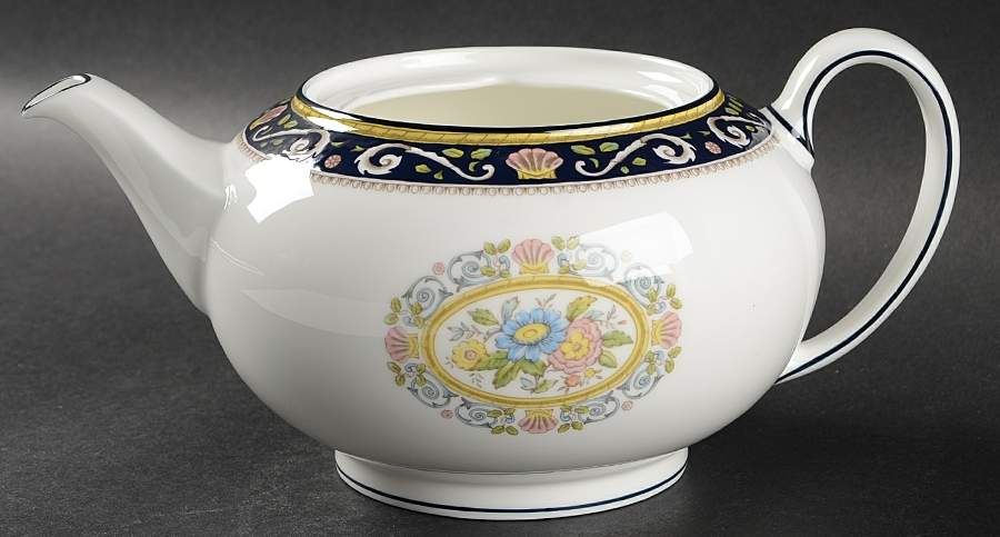 Runnymede Blue Teapot No Lid by Wedgwood-1