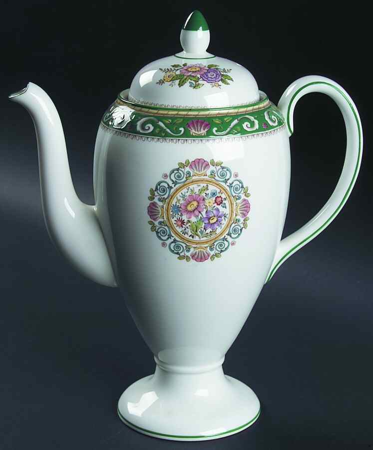 Runnymede Green Coffee Pot & Lid by Wedgwood-1