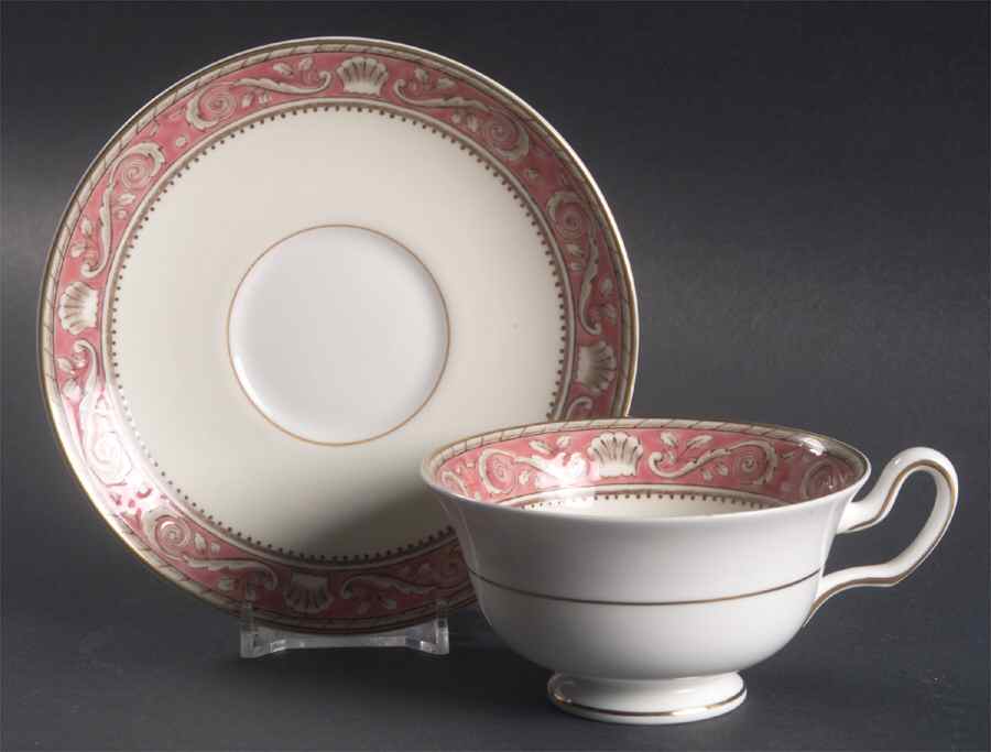 Runnymede Pink Footed Cup & Saucer Set by Wedgwood-1