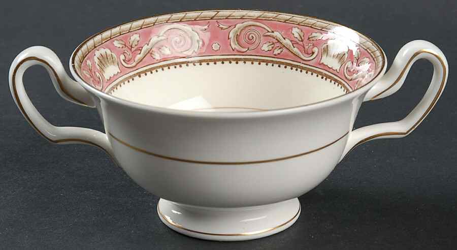 Runnymede Pink Footed Cream Soup Bowl by Wedgwood-1
