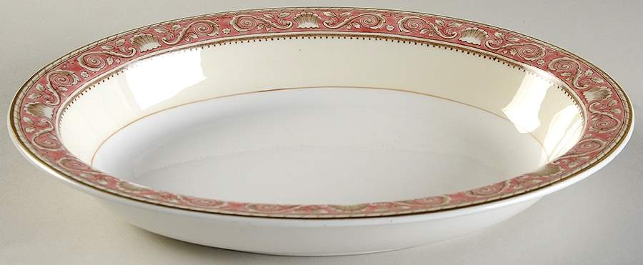 Runnymede Pink 9" Oval Vegetable Bowl by Wedgwood-1