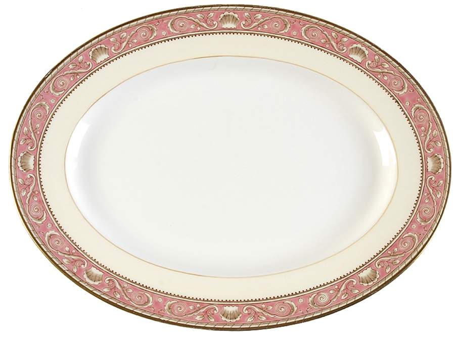 Runnymede Pink 13" Oval Serving Platter by Wedgwood-1