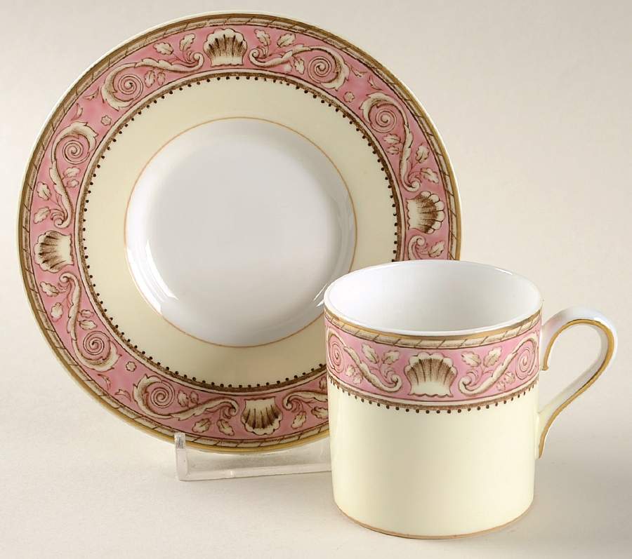 Runnymede Pink Bond Shape Demitasse Cup and Saucer Set by Wedgwood-1