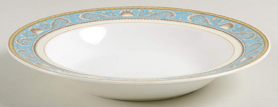 Runnymede Turquoise (Brown Shells, No Center) Rim Soup Bowl by Wedgwood-1
