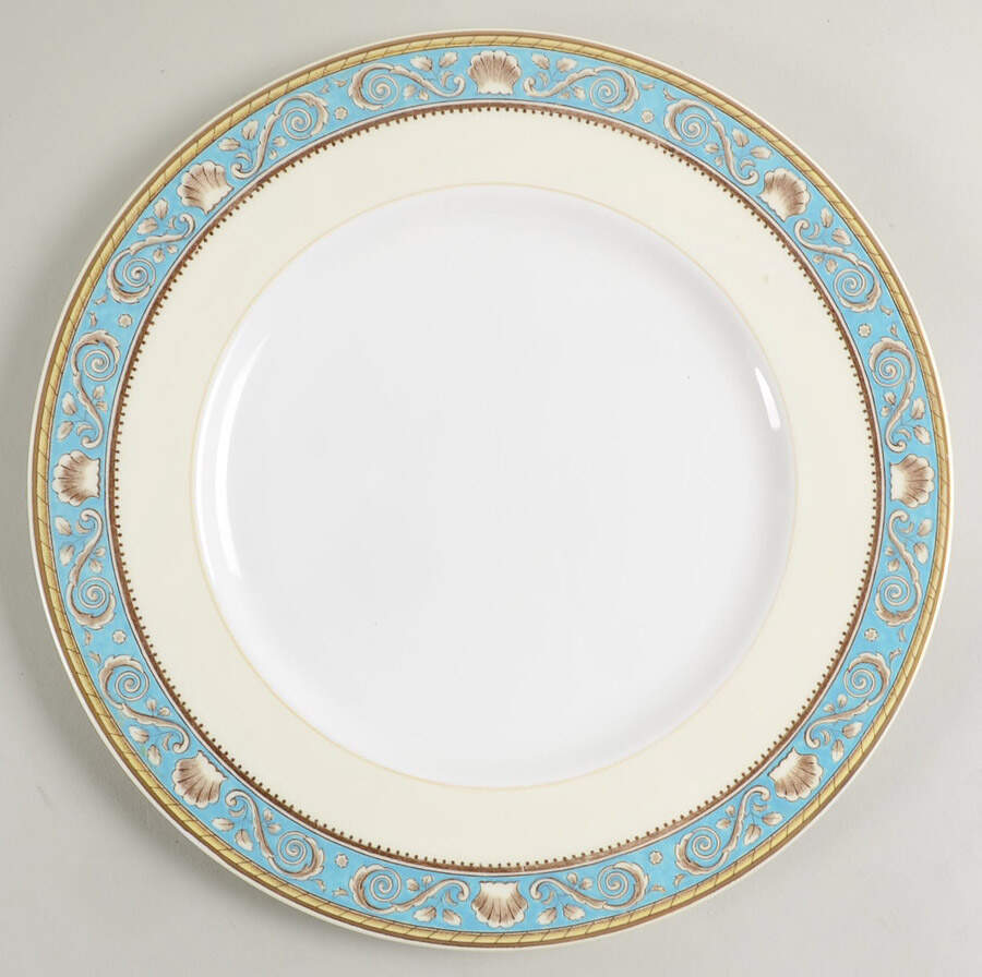 Runnymede Turquoise (Brown Shells, No Center) Dinner Plate by Wedgwood-1