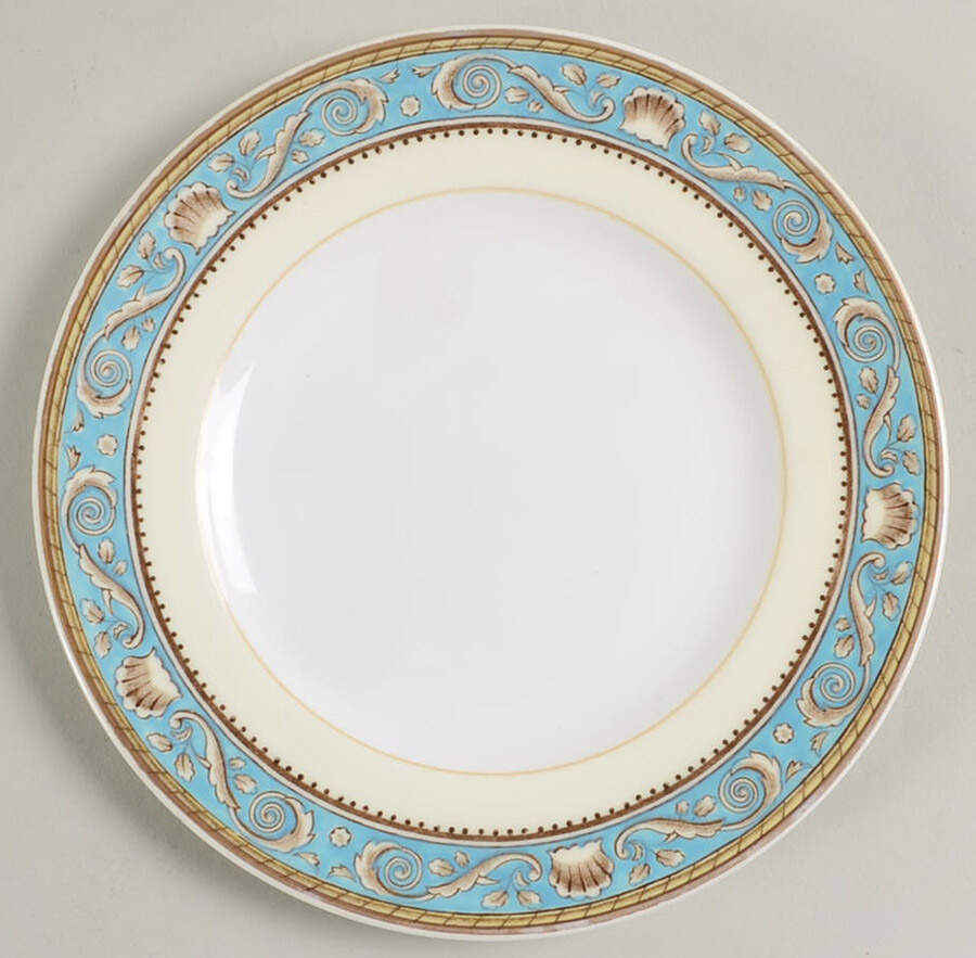 Runnymede Turquoise (Brown Shells, No Center) Bread & Butter Plate by Wedgwood-1