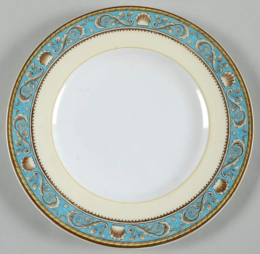 Runnymede Turquoise (Brown Shells, No Center) Salad Plate by Wedgwood-1