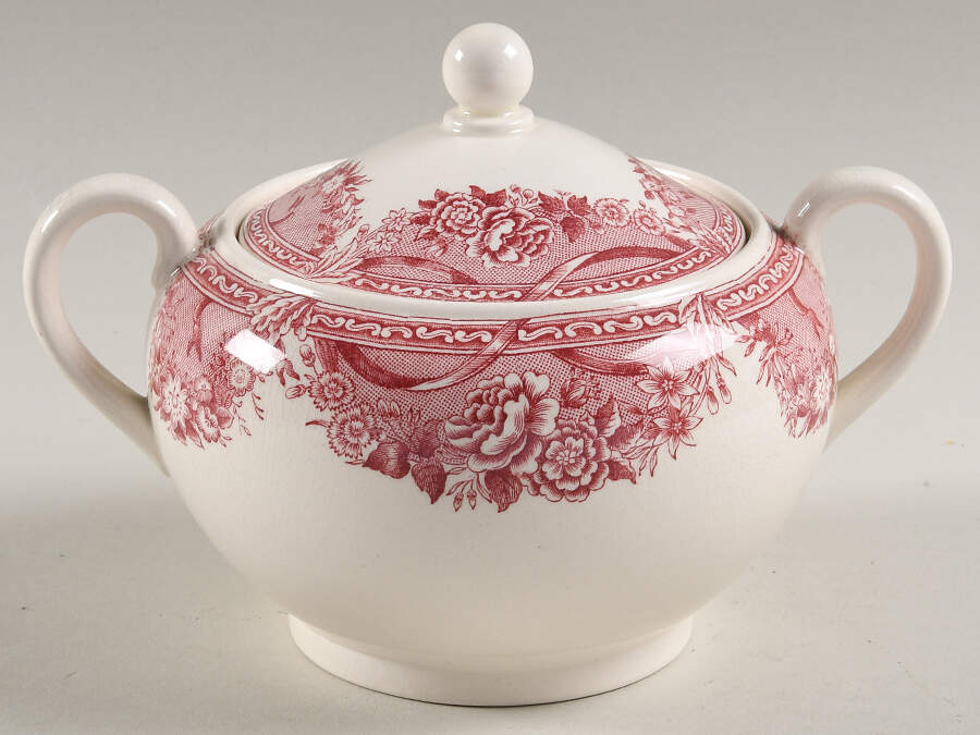 Salem College Mulberry Sugar Bowl & Lid by Wedgwood-1