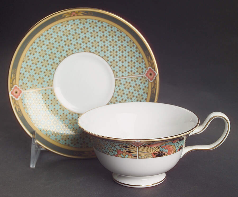 Samarkhand Peony Shape Footed Cup & Saucer Set by Wedgwood-1