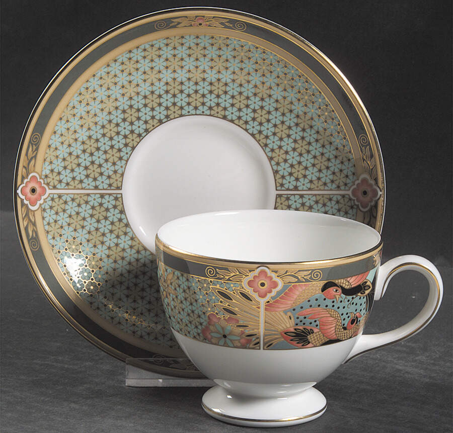 Samarkhand Leigh Shape Footed Cup & Saucer Set by Wedgwood-1