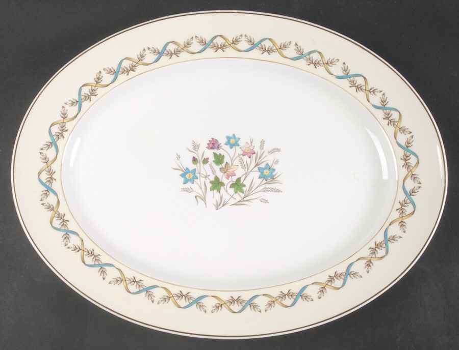 Sandringham Blue 15" Oval Serving Platter by Wedgwood-1