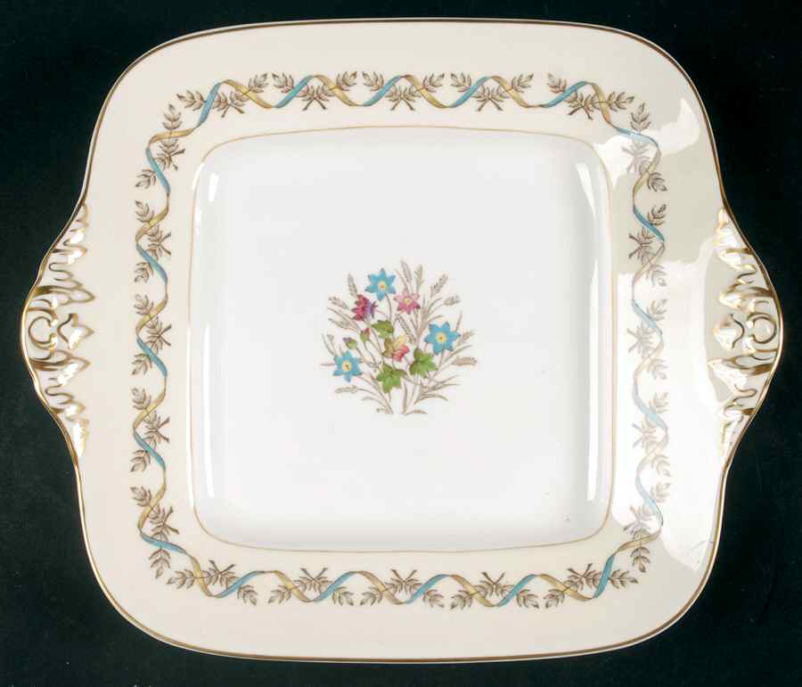 Sandringham Blue Square Handled Cake Plate by Wedgwood-1