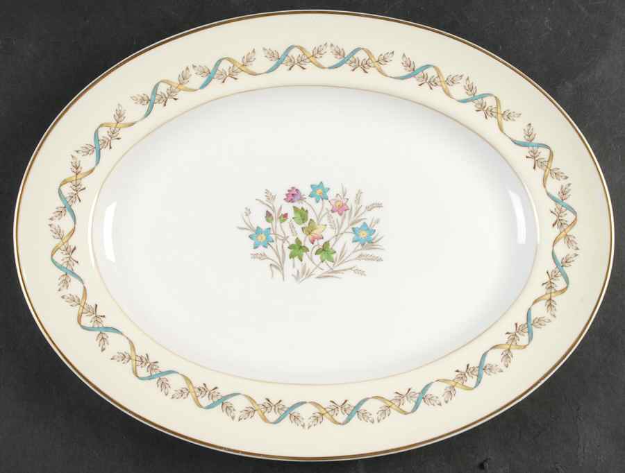 Sandringham Blue 10" Oval Serving Platter by Wedgwood-1