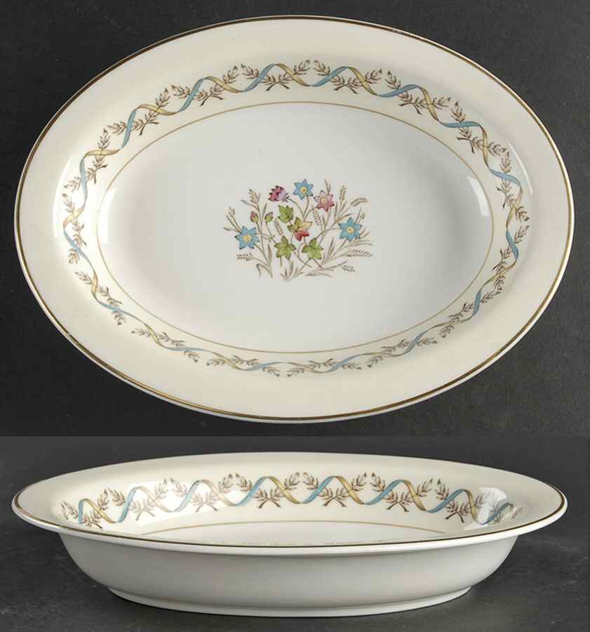 Sandringham Blue 9" Oval Vegetable Bowl by Wedgwood-1