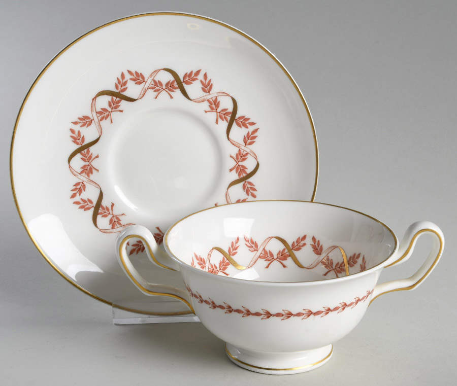 Sandhurst Footed Cream Soup Bowl & Saucer Set by Wedgwood-1