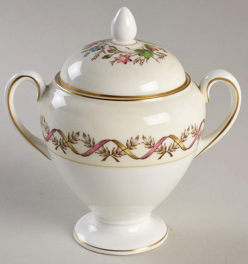 Sandringham Pink Globe Shape Sugar Bowl & Lid by Wedgwood-1