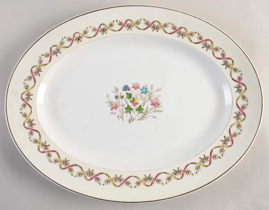 Sandringham Pink 17" Oval Serving Platter by Wedgwood-1