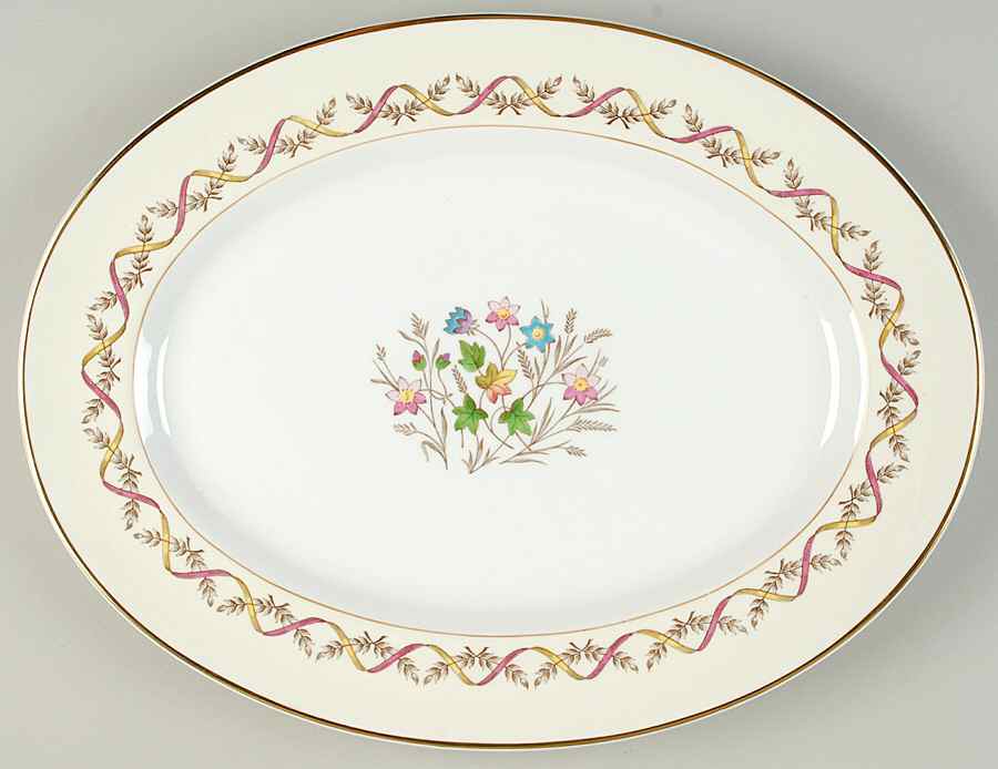 Sandringham Pink 15" Oval Serving Platter by Wedgwood-1
