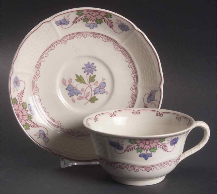 Saxon Flat Cup & Saucer Set by Wedgwood-1