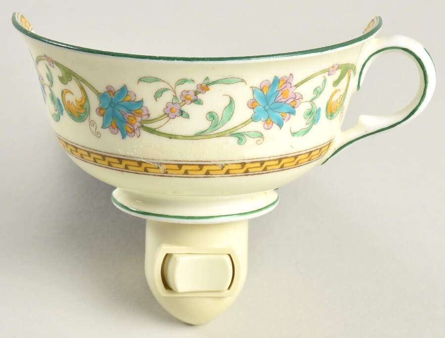 Shah (W734, Cream Rim) 1 5/8" + cup (H) Night Light/Cup HC by Wedgwood-1