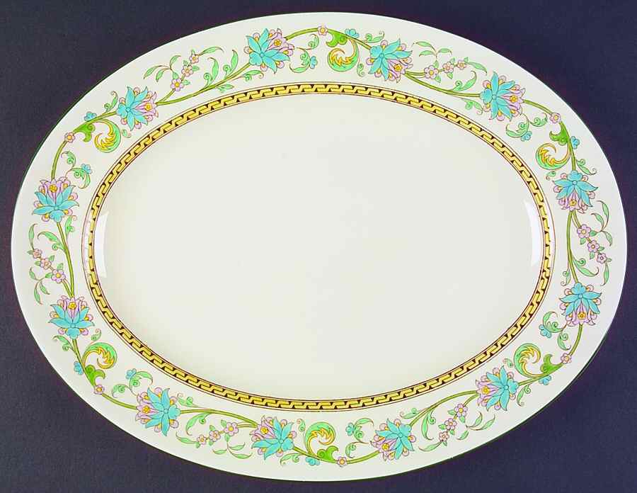Shah (W734, Cream Rim) 15" Oval Serving Platter by Wedgwood-1