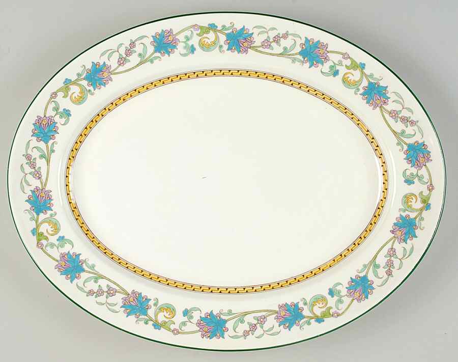 Shah (W734, Cream Rim) 16" Oval Serving Platter by Wedgwood-1